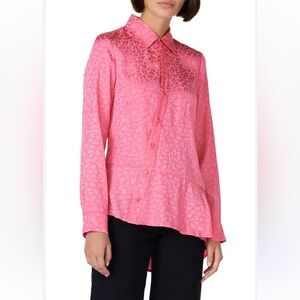 Koche Collection Pink Leopard Asymmetric Shirt MEDIUM